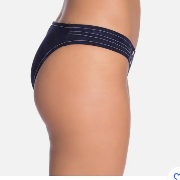 NWT ROBIN PICCONE 'Valeria' Tab Side Bikini Bottom Indigo - Picture 3 of 12